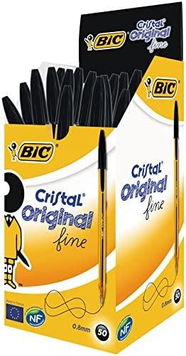 Bic Tušinukas Cristal Fine 0.3 mm, juodas, pakuotėje 50 vnt .134485