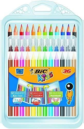 Bic Kid Couler flomasteriai, PlastiDecor kreidelės ir Evolution spalvoti pieštukai