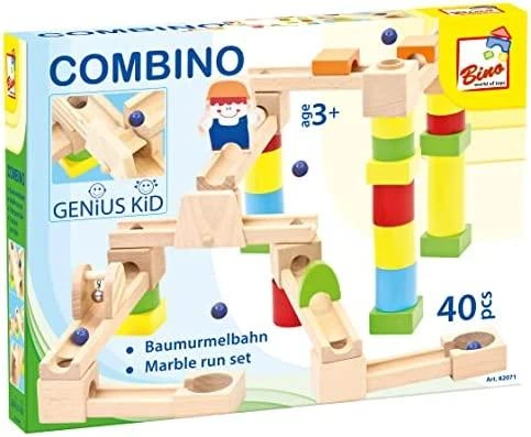BINO Medinis konstruktorius "Kamuoliuko takelis" (40 dalių), 3+
