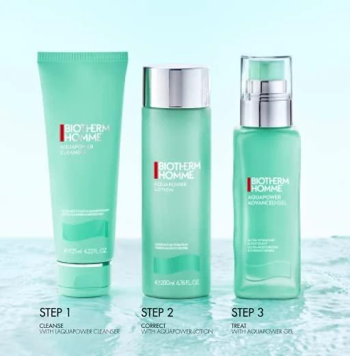 Biotherm Homme Aquapower Oligo-Thermal Fresh Gel veido prausiklis vyrams, 125 ml