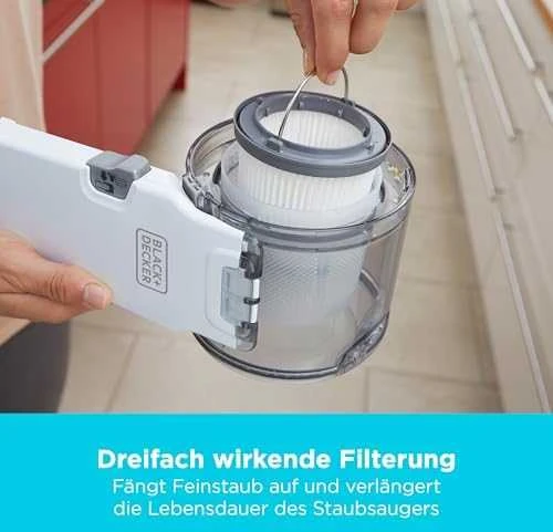 Dulkių siurblys Black & Decker Juodas & Decker Vacuum cleaner bagless, handheld Juodas & Decker Pivot PV1820L-QW (35W, baltos spalvos)