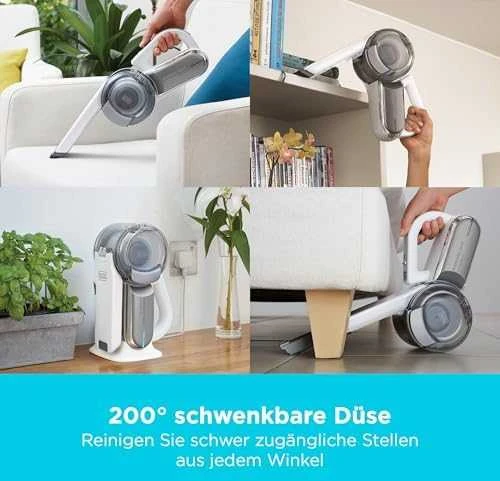 Dulkių siurblys Black & Decker Juodas & Decker Vacuum cleaner bagless, handheld Juodas & Decker Pivot PV1820L-QW (35W, baltos spalvos)