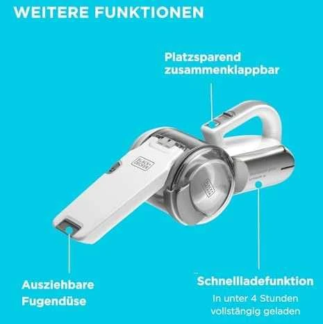 Dulkių siurblys Black & Decker Juodas & Decker Vacuum cleaner bagless, handheld Juodas & Decker Pivot PV1820L-QW (35W, baltos spalvos)