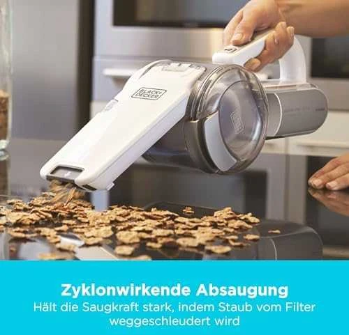Dulkių siurblys Black & Decker Juodas & Decker Vacuum cleaner bagless, handheld Juodas & Decker Pivot PV1820L-QW (35W, baltos spalvos)