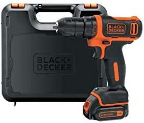 Black & Decker Juodas & Decker BDCDD12K cordless screw driller + case + rechargeable battery 1.5Ah