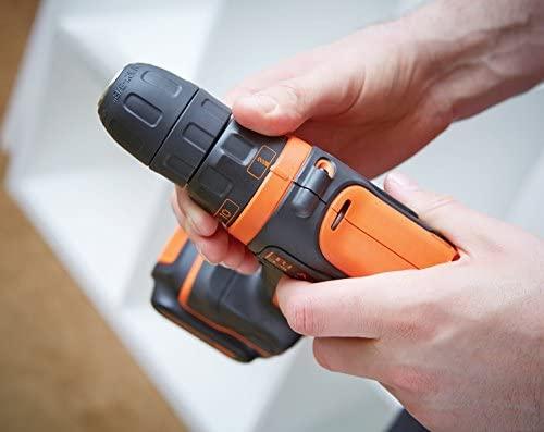 Black & Decker Juodas & Decker BDCDD12K cordless screw driller + case + rechargeable battery 1.5Ah