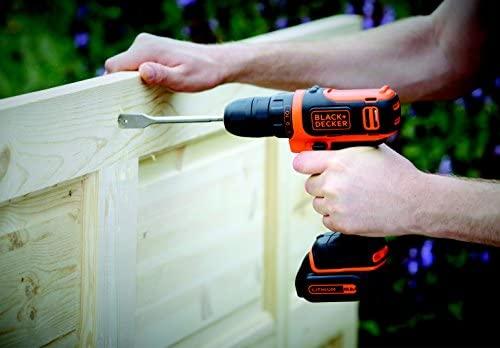 Black & Decker Juodas & Decker BDCDD12K cordless screw driller + case + rechargeable battery 1.5Ah