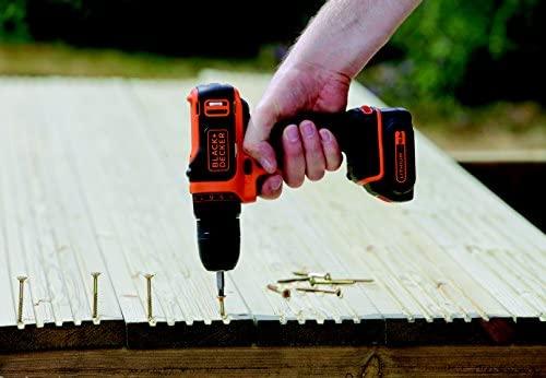 Black & Decker Juodas & Decker BDCDD12K cordless screw driller + case + rechargeable battery 1.5Ah