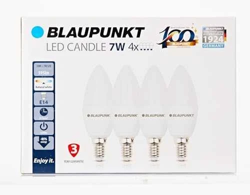 Blaupunkt LED Lamp E14, 4pcs | 6.8 W | Natural Baltas