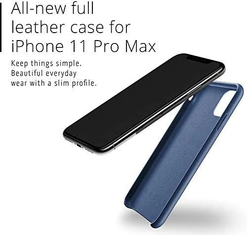Mujjo Odinis dėklas for iPhone 11 Pro Max - Monaco Mėlyna