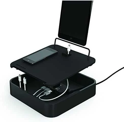 Bluelounge Sanctuary4 doko stotelė su USB įkroviklis 4 baltiems įrenginiams