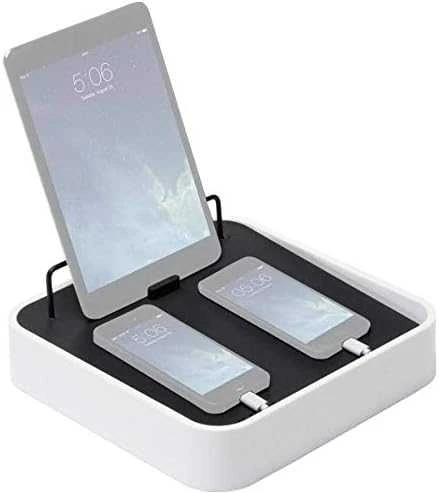 Bluelounge Sanctuary4 doko stotelė su USB įkroviklis 4 baltiems įrenginiams
