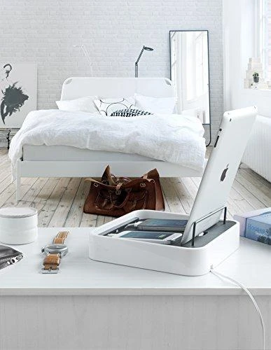 Bluelounge Sanctuary4 doko stotelė su USB įkroviklis 4 baltiems įrenginiams