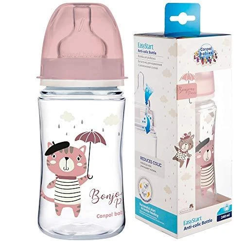 Canpolbabies CANPOL BABIES plataus kaklelio buteliukas EASYSTART BONJOUR PARIS, 240 ml, 35/232_pin