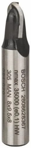 Bosch Dvipusė pusapvalė freza H R=4 mm, l=9,5 mm,kotas 8m