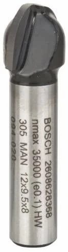 Bosch Dvipusė pusapvalė freza H R=6 mm, l=9,5 mm,kotas 8m