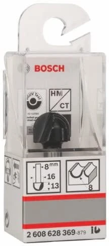 Bosch Dvipusė pusapvalė freza H R=8 mm, l=13 mm,kotas 8mm
