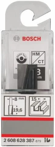 Bosch Pirštinė freza HM B=15mm, l=20 mm,kotas 8mm