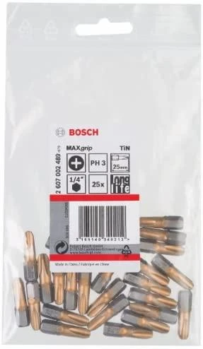Bosch Suktuvo antg.Ph3, l=25 25 vnt. MAXgrip TIN