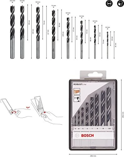 Grąžtas Bosch 8 gražtu kompl.medžiui Robust Line 3/-/10mm