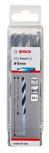 Bosch PointTeQ grąžtas metalui 8 x 75 x 117 mm , 10 vnt.