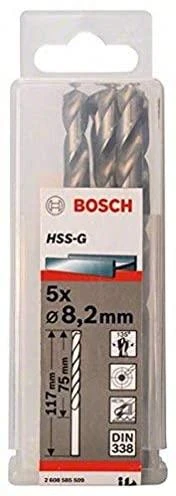 Grąžtas Bosch HSS-G grąžtai metalui 8,2mm 5 vnt.