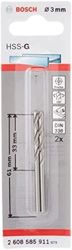 Grąžtas Bosch HSS-G grąžtai metalui 3,0mm, 2 vnt.