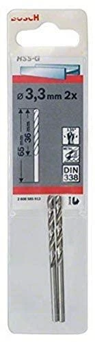 Grąžtas Bosch HSS-G grąžtai metalui 3,3mm, 2 vnt.