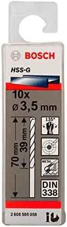 Grąžtas Bosch HSS-G grąžtai metalui 3,5mm, 10 vnt.