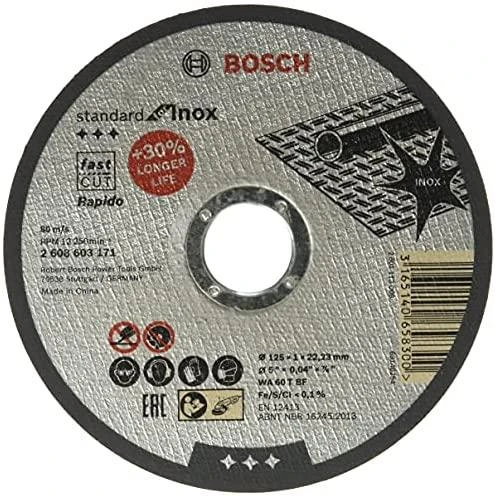Bosch Pjovimo diskas Rapido 125x22x1mm,INOX 10vnt.