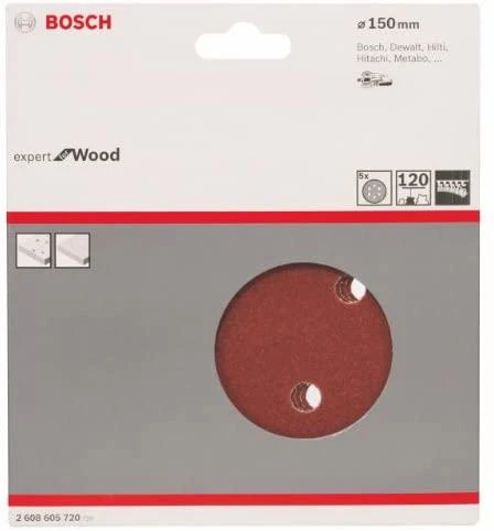 Bosch Šlif.pop, medžiui, PEX D=150mm, K120, 5 vnt.