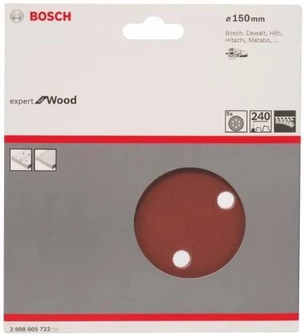 Bosch Šlif.pop, medžiui, PEX D=150mm, K240, 5 vnt.