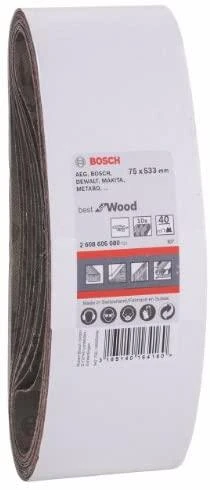 Bosch Šlif.juosta medžiui 75x533, K40, 10 vnt.