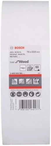 Bosch Šlif.juosta medžiui 75x533, K60, 10 vnt.