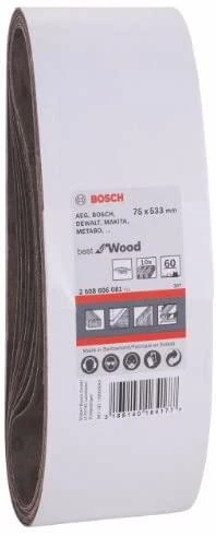 Bosch Šlif.juosta medžiui 75x533, K60, 10 vnt.