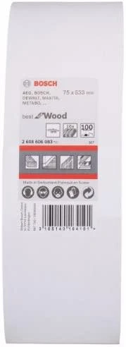Bosch Šlif.juosta medžiui 75x533, K100, 10 vnt.