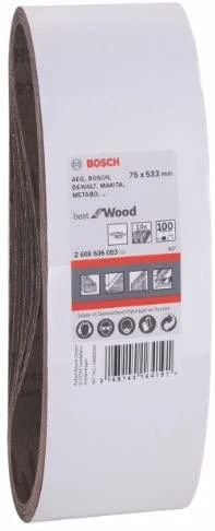 Bosch Šlif.juosta medžiui 75x533, K100, 10 vnt.