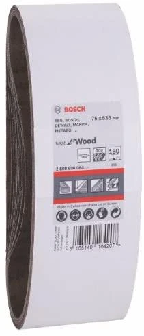 Bosch Šlif.juosta medžiui 75x533, K150, 10 vnt.
