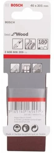 Bosch Šlif.juosta medžiui,PVS 40x303,K180,3 vnt.