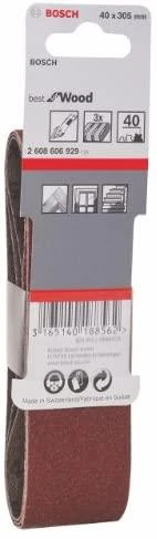 Bosch Šlif.juosta medžiui, PVS 40x303, K40, 3 vnt.