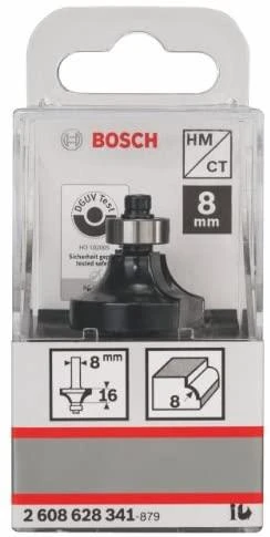Bosch Suapvalinimo freza HM R=8 mm, dvipusė