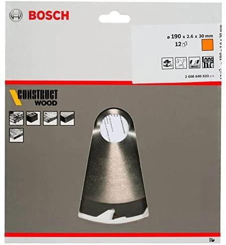 „Bosch PRO Construct“ medienos pjovimo įrankis 190x30x2,6/1,6x12T