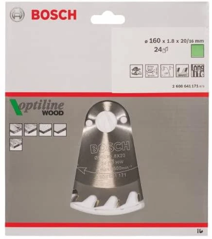 Bosch Disk.pjūkl.diskas 160x20 Optiline Wood