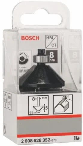 Bosch Freza briaunų nuėmimui HM 45o, l=15 mm,kotas 8mm