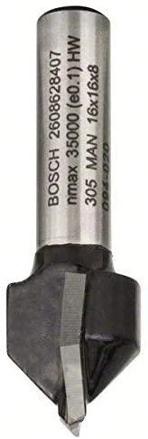 Bosch V-tipo griovelių freza HM 90o, l=16 mm,kotas 8mm