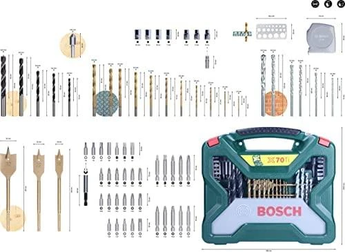Grąžtas Bosch 70-dalių komplektas Titanium