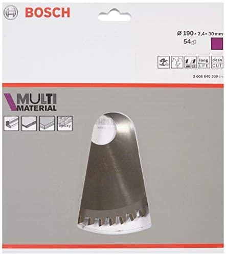 Bosch universalus pjovimo diskas MULTI MATERIAL 190x2,4x30,0 mm, Z54, -5°