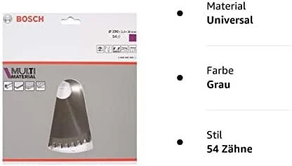 Bosch universalus pjovimo diskas MULTI MATERIAL 190x2,4x30,0 mm, Z54, -5°
