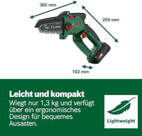 Bosch genėjimo grandininis pjūklas EasyChain 18V-15-7, be akumuliatoriaus ir kroviklio