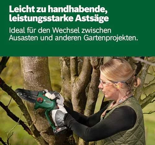 Bosch genėjimo grandininis pjūklas EasyChain 18V-15-7, be akumuliatoriaus ir kroviklio